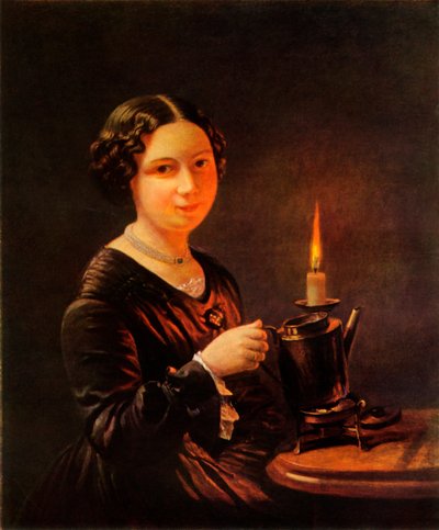 Ragazza con candela da Vasily Tropinin