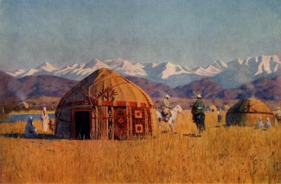 Yourta kirghisa presso il fiume Chu, 1869-1870, 1965 da Vasily Vereshchagin