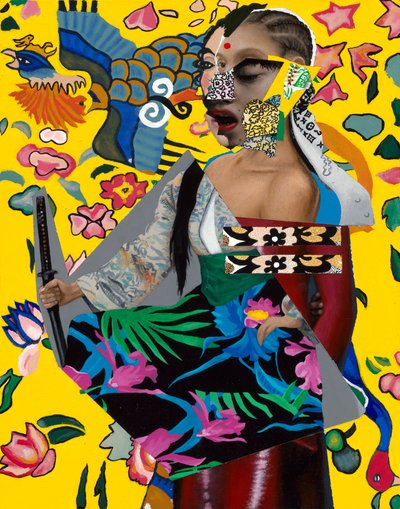 Donna con le pulsioni, 2023 (Acrilico su legno) da Vaskeen Vaskeen