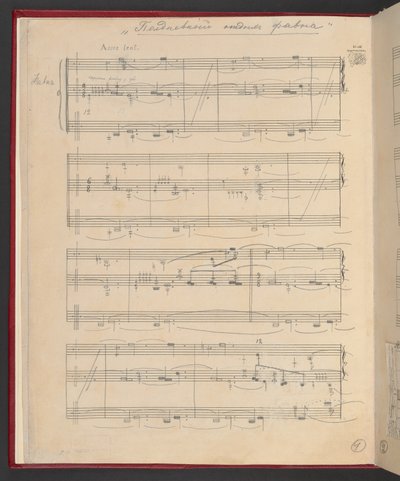L’Après-midi d’un Faune, partitura coreografica completa, Add MS 47215, f.3v da Vaslav Nijinsky