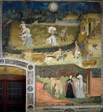 Agosto: raccolta in un campo di grano da Venceslao Maestro