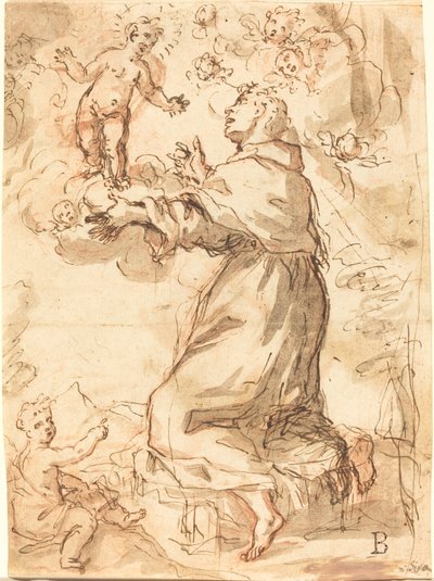 Il Bambino Gesù appare a San Francesco da Venetian 17th Century