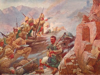 Assalto delle Alture di Dargai da parte dei 1° Gordon Highlanders e dei Gurkha da Vereker Monteith Hamilton