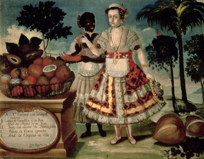 Donna distinta con il suo schiavo negro da Vicente Alban