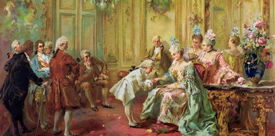 La presentazione del giovane Mozart a Madame de Pompadour a Versailles nel 1763 da Vicente Garcia de Parades