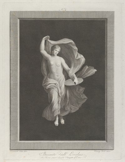 Una baccante parzialmente nuda che tiene un disco nella mano sinistra e solleva i suoi abiti, ca. 1795-1820 da Vicenzo Feoli