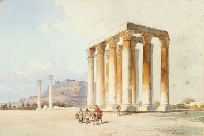 Tempio di Zeus con Acropoli, Partenone, Atene da Vicenzo Lanza