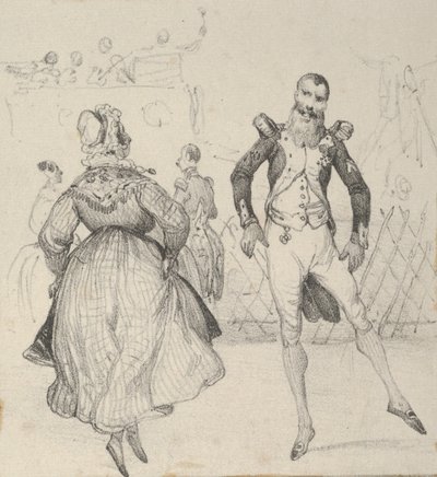 Un soldato e una donna che ballano, metà XIX secolo da Victor Adam