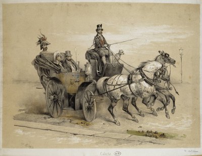 Carrozza - Litografia di Adam, ca. 1840 da Victor Adam