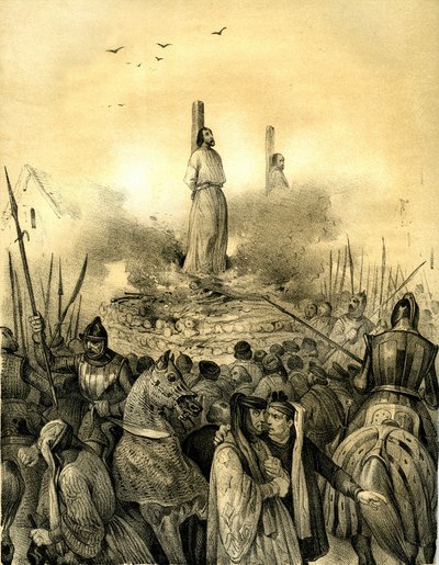 Morte del macellaio di Jacques de Molay (1243-1314), ultimo gran maestro dell