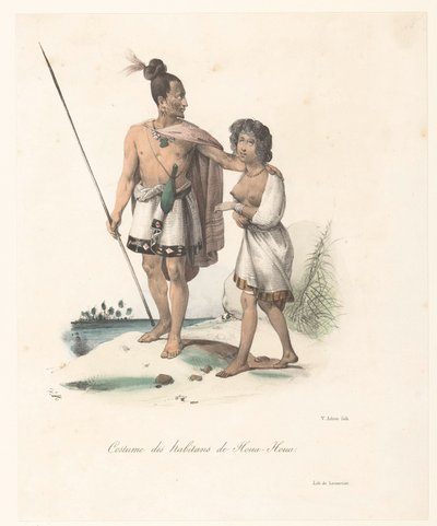 Abbigliamento degli abitanti di Houa-Houa (Nuova Zelanda) da Victor Adam