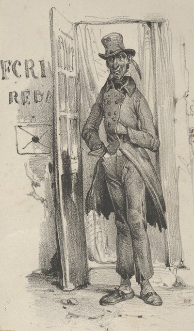 Uomo in piedi in una porta, metà del XIX secolo da Victor Adam