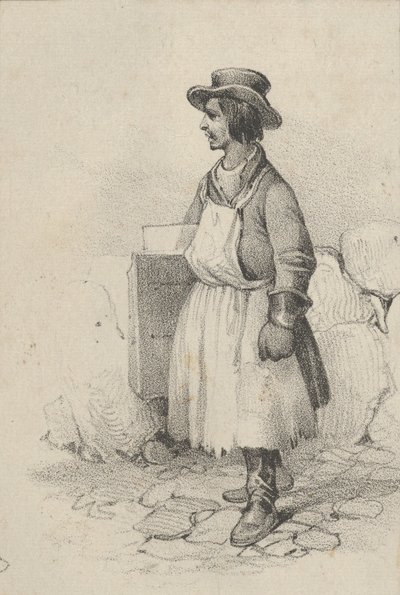 Uomo con grembiule e cappello, metà del XIX secolo da Victor Adam