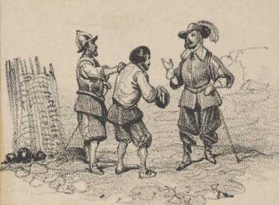 Tre uomini che discutono, metà del XIX secolo da Victor Adam