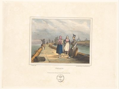 Due ragazze e un soldato sul molo di Calais da Victor Adam