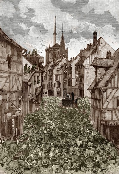 Affare dei posseduti di Loudun (demoni di Loudun) circa 1630: caccia alle streghe, il prete francese Urbain Grandier (1590-1634) che presumibilmente fece un patto con il diavolo e accusato di aver stregato le suore, viene bruciato sul rogo da Victor Armand Poirson