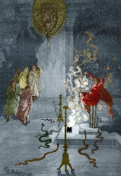Antica Grecia: Rappresentazione della Pizia, sacerdotessa al Tempio di Apollo nell