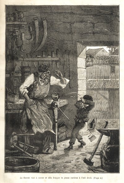 Biographie populaire illustrée de Gambetta - La lamina si ruppe e colpì il giovane spettatore in un occhio da Victor Armand Poirson
