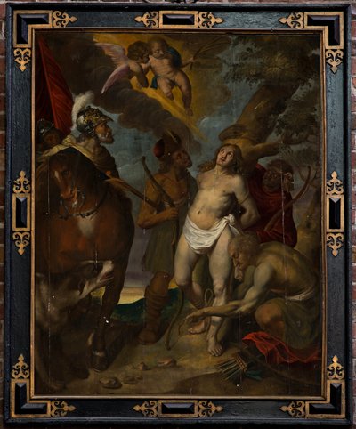 Chiesa parrocchiale (Parochiekerk Sint-Walburga). Dipinto. San Sebastiano. da Victor Boucquet