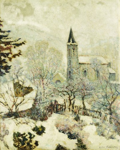 Chiesa di Murol in inverno da Victor Charreton