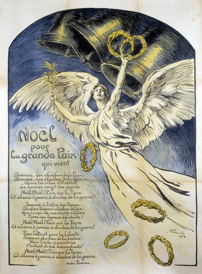 Figura allegorica della Pace - Poema "Natale per la grande pace che viene" di André Fontaine, ill. da V. Prouvé da Victor Emile Prouve