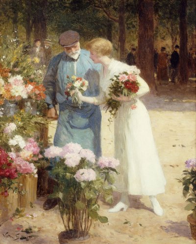 Au marché aux fleurs da Victor Gabriel Gilbert