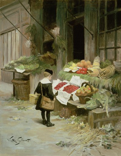Bambino al mercato da Victor Gabriel Gilbert