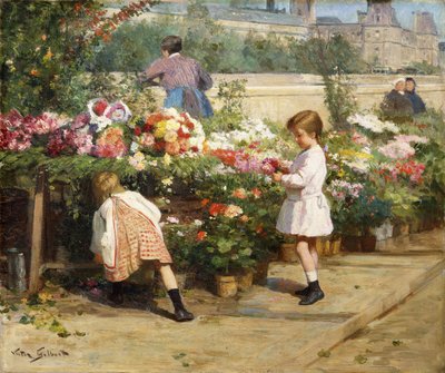 Il mercato dei fiori sulla Senna da Victor Gabriel Gilbert
