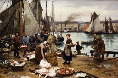 Scarico del pescato, 1881 da Victor Gabriel Gilbert