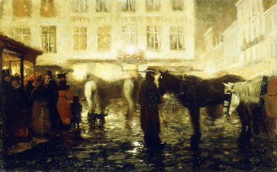 Una strada di Parigi, sera da Victor Gilsoul