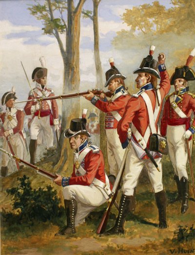 Uniformi dei Marines Reali 1790-1807, c.1924 da Victor Huen