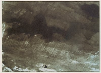 Casa isolata sotto la tempesta. Penna e lavaggio ... da Victor Hugo