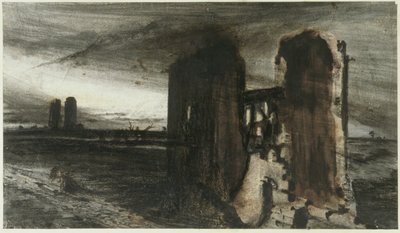 Rovine in un paesaggio, 1870 da Victor Hugo