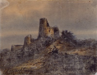 Vista delle rovine del castello di Arques la Bataille (Arques-la-Bataille) Disegno di Victor Hugo (1802-1885) XIX secolo Dim 17,4x22 cm Marsiglia, Chateau Borely, Museo delle Arti Decorative, Faience e Moda da Victor Hugo