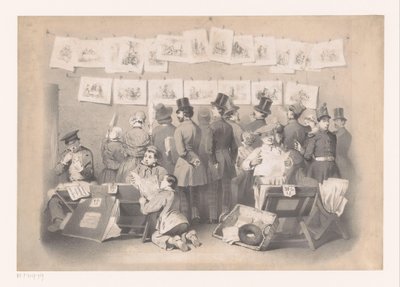 Pagina del titolo con interno di un negozio di stampe da Victor Jean François Dollet