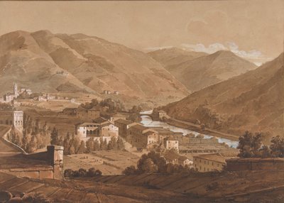 Città in una valle alpina, n.d. da Victor Jean Nicolle