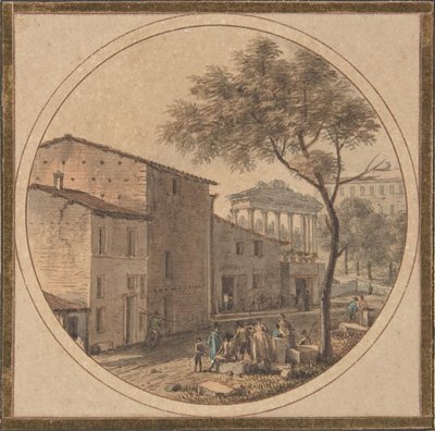 Veduta del Foro Romano con il Tempio di Saturno sullo sfondo, n.d. da Victor Jean Nicolle