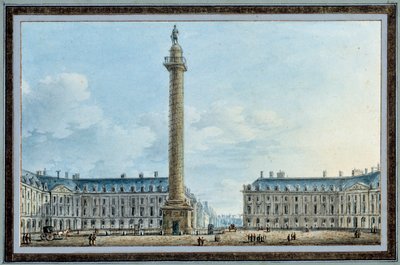 Veduta della colonna bellica situata in Place Vendome a Parigi da Victor Jean Nicolle