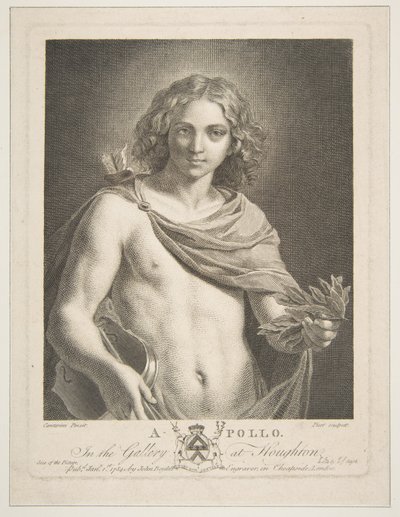 Apollo con un mantello e un ramo di alloro e violino, 1784 da Victor Marie Picot