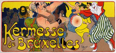 Stile di vita. Kermesse di Bruxelles (Carnevale), Belgio. Poster di V. Mignot, Belgio, c.1890 (poster) da Victor Mignot