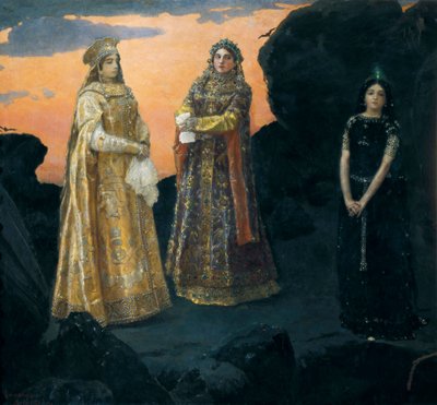 Tre tsarevne della regalità clandestina da Victor Mikhailovich Vasnetsov