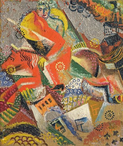 Composizione con cavaliere rosso da Victor Nikandrovich Palmov