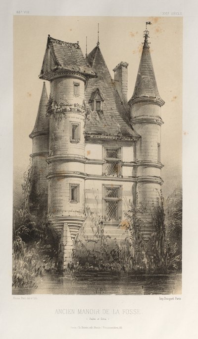 Architettura Pittoresca o Monumenti del XV e XVI Secolo: Castelli di Francia del XV e XVI Secolo: Tav. 63, Antico Maniero di La Fosse (Saône et Loire) da Victor Petit
