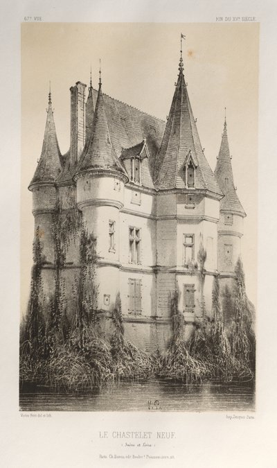 Architettura Pittoresca o Monumenti del XV e XVI Secolo: Castelli di Francia del XV e XVI Secolo: Tav. 67, Le Chastenet-Neuf (Saône et Loire) da Victor Petit