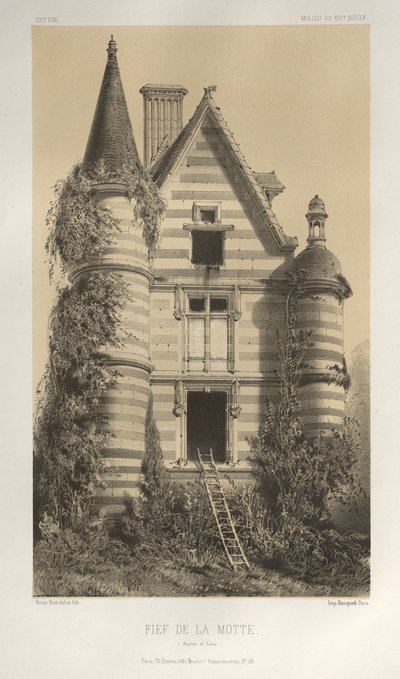 Architettura Pittoresca o Monumenti del XV e XVI Secolo: Castelli di Francia del XV e XVI Secolo: Tav. 72, Feudo di La Motte (Saône et Loire) da Victor Petit