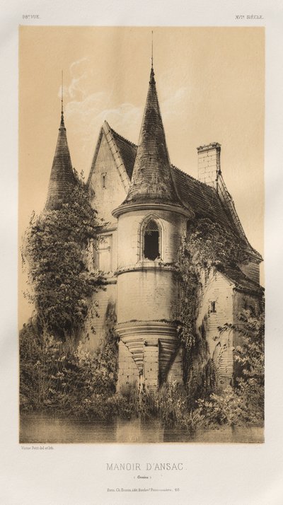 Architettura pittoresca o monumenti dei secoli XV e XVI: Castelli di Francia dei secoli XV e XVI: Tav. 98, Manoir d