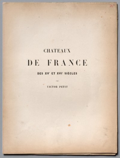 Architettura pittoresca o monumenti dei secoli XV e XVI...Pagina del titolo e indice da Victor Petit