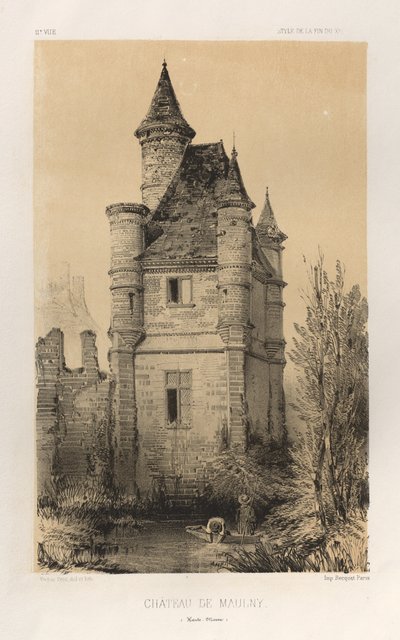 Architettura Pittoresca o Monumenti del XV e XVI Secolo: Castelli di Francia del XV e XVI Secolo: Pl.11, Castello di Maulny (Haute-Marne) da Victor Petit