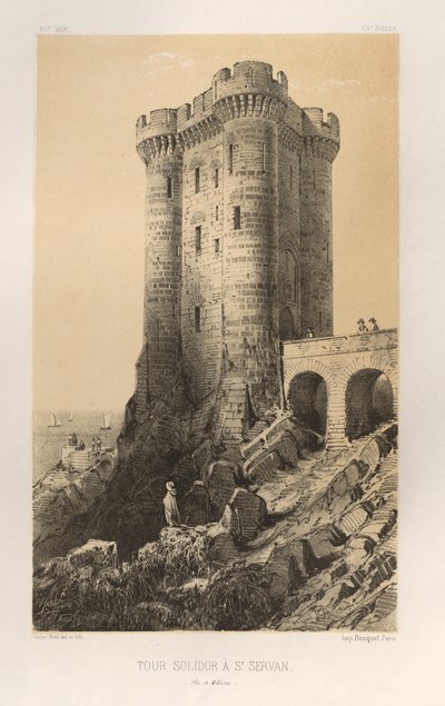 Architettura Pittoresca o Monumenti del XV e XVI Secolo: Castelli di Francia del XV e XVI Secolo: Pl.13, Torre Solidor a St. Servan (Ille-et-Vilaine) da Victor Petit