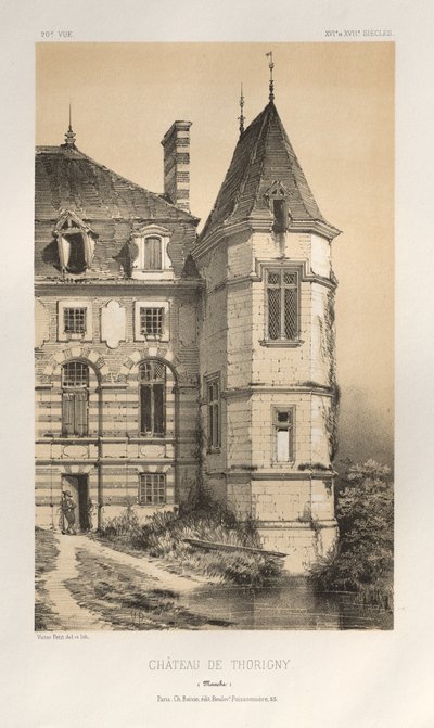 Architettura Pittoresca o Monumenti del XV e XVI Secolo: Castelli di Francia del XV e XVI Secolo: Pl. 20, Castello di Thorigny (Manche) da Victor Petit